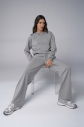 Kadın Gri Melanj Taş Baskılı Sweatshırt Pantolon Takım | 4043 - 6