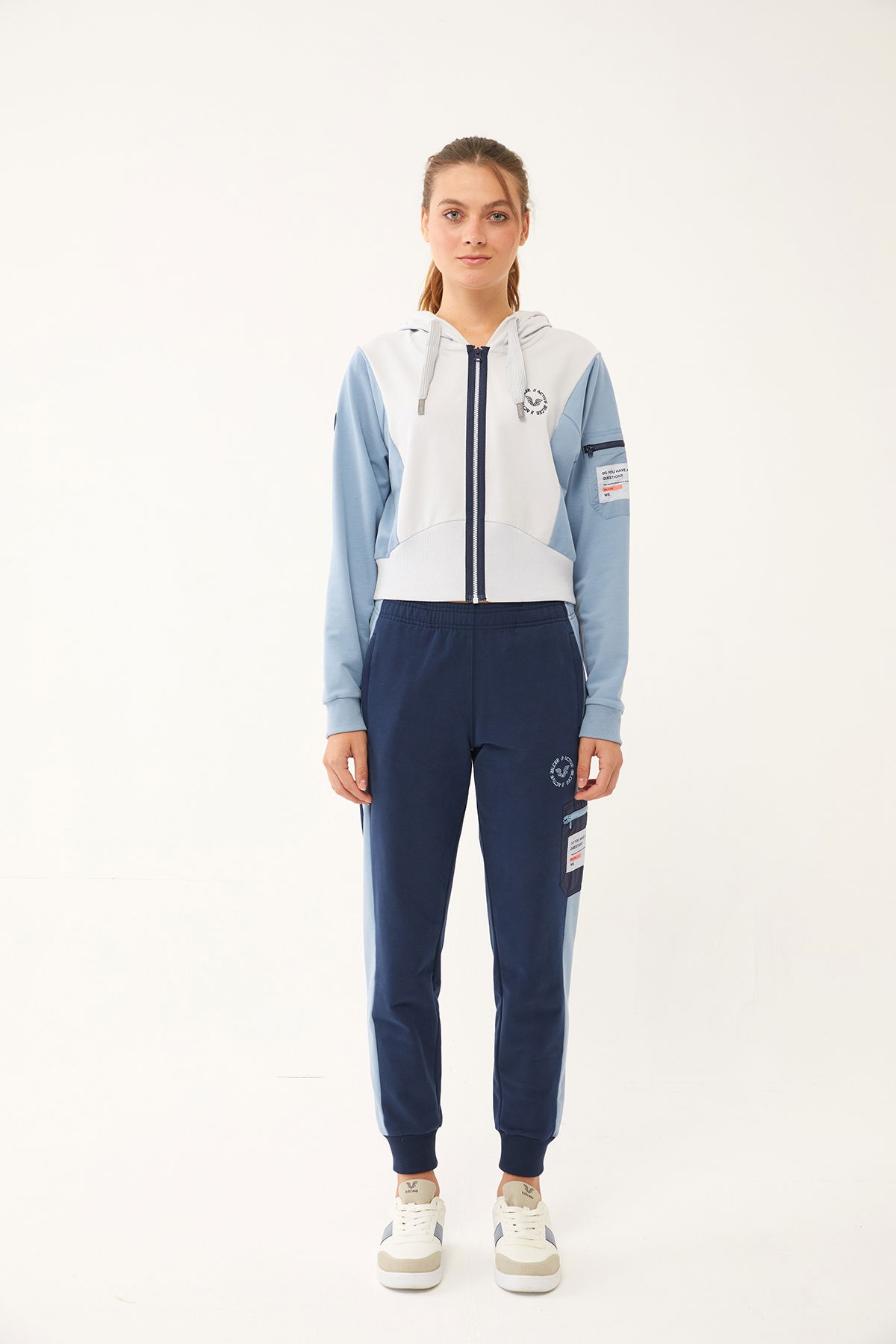 Kadın Gri Pamuklu Fashion Eşofman Takım | 1529 - BİLCEE