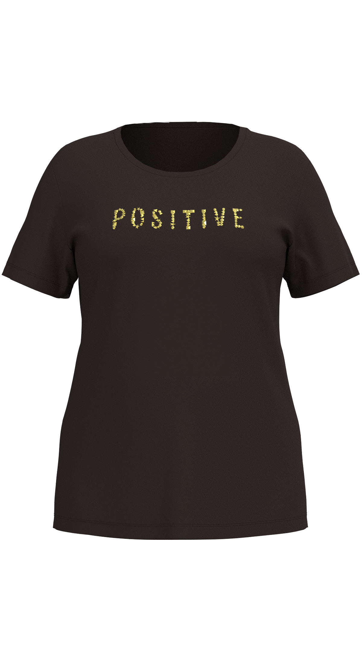 Kadın Kahverengi Büyük Beden Kadın Baskılı Tişört | 4068 - BİLCEE