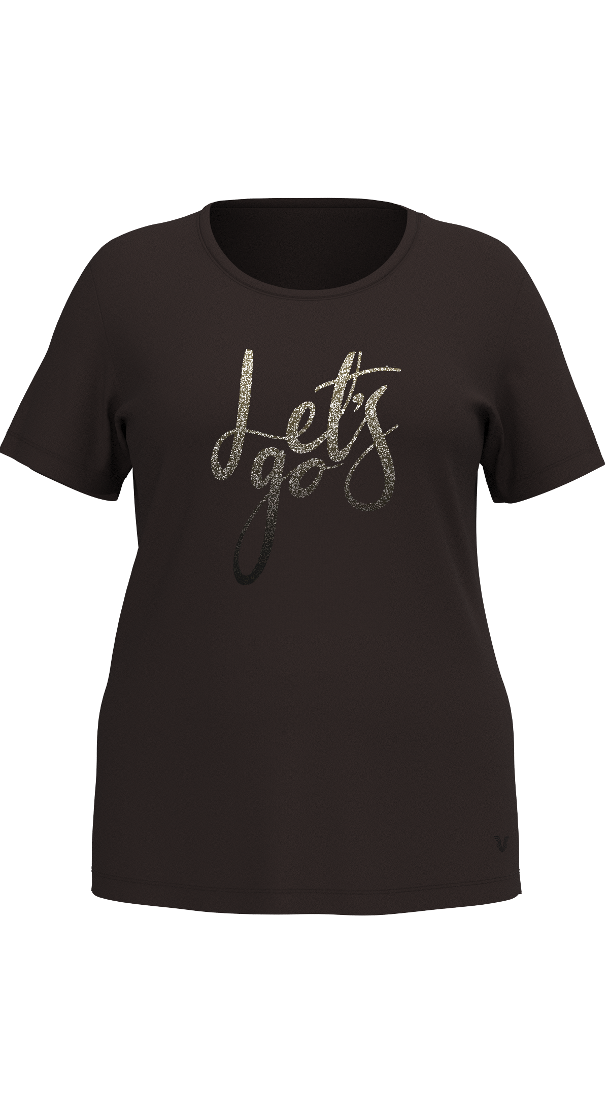 Kadın Kahverengi Büyük Beden Sim Baskılı Tişört | 4177 - BİLCEE