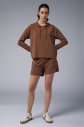 Kadın Kahverengi İnce Hafif İnce Kumaşlı Şort | 4169 - 5
