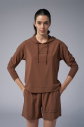 Kadın Kahverengi İnce Hafif İnce Kumaşlı Sweatshirt | 4168 - 1