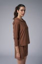 Kadın Kahverengi İnce Hafif İnce Kumaşlı Sweatshirt | 4168 - 3