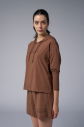 Kadın Kahverengi İnce Hafif İnce Kumaşlı Sweatshirt | 4168 - 2