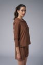 Kadın Kahverengi İnce Hafif İnce Kumaşlı Sweatshirt | 4168 - 3