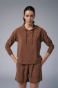 Kadın Kahverengi İnce Hafif İnce Kumaşlı Sweatshirt | 4168 - 1