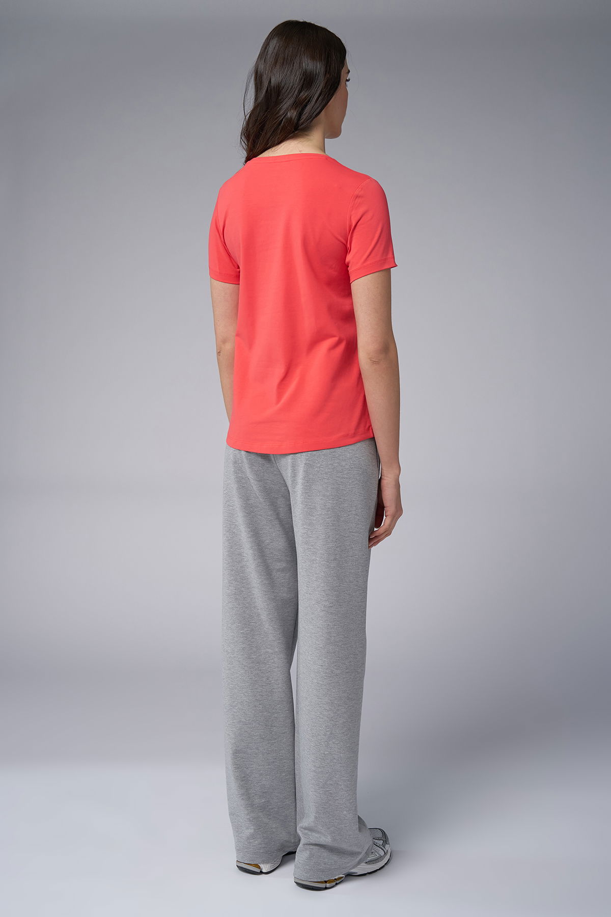 Kadın Kamelya Cep Taş Baskılı Tişört | 4077 - BİLCEE (1)