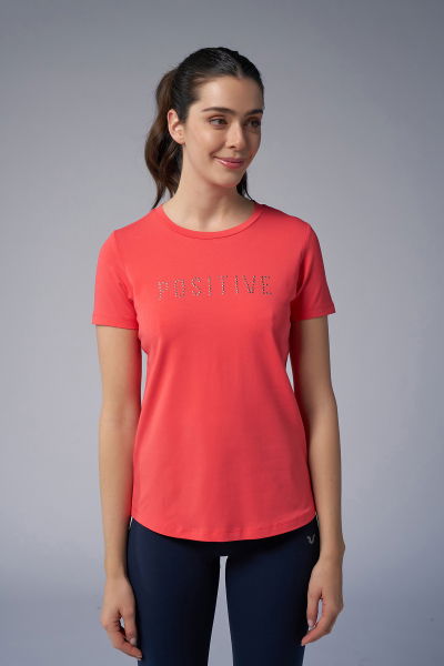 Kadın Kamelya Geometrik Droplu Tişört | 4176 