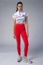 Kadın Kırmızı Yüksek Bel Toparlayıcılı Full Likralı Cepli Sporcu Tayt | 4056 - 7