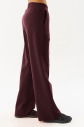 Kadın Koyu Bordo Bol Paça Önü Dikiş Çizgili Eşofman Altı | 0135 - 4