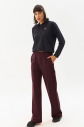 Kadın Koyu Bordo Bol Paça Önü Dikiş Çizgili Eşofman Altı | 0135 - 6