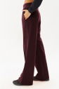 Kadın Koyu Bordo Bol Paça Önü Dikiş Çizgili Eşofman Altı | 0135 - 2