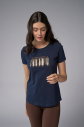 Kadın Lacivert Baskılı Tişört | 4071 - 9