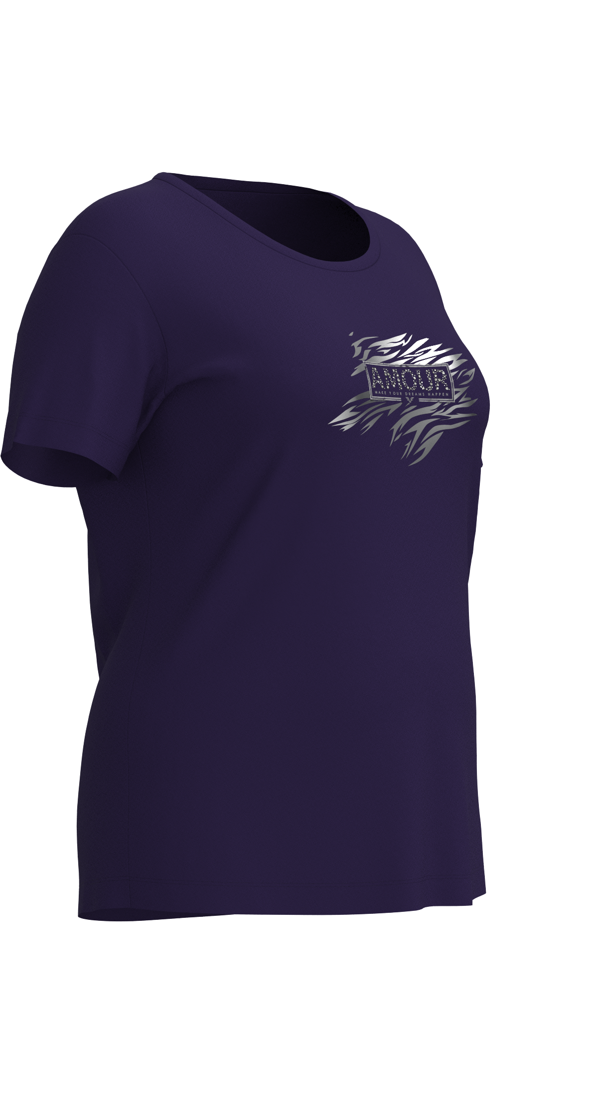 Kadın Lacivert Büyük Beden Kadın Taş Baskılı Tişört | 4067 - BİLCEE (1)