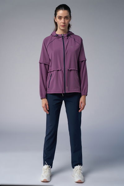 Kadın Lila İnce Hafif Kumaşlı Dokuma Eşofman Takımı | 4171 