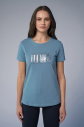 Kadın Mavi Baskılı Tişört | 4071 - 2