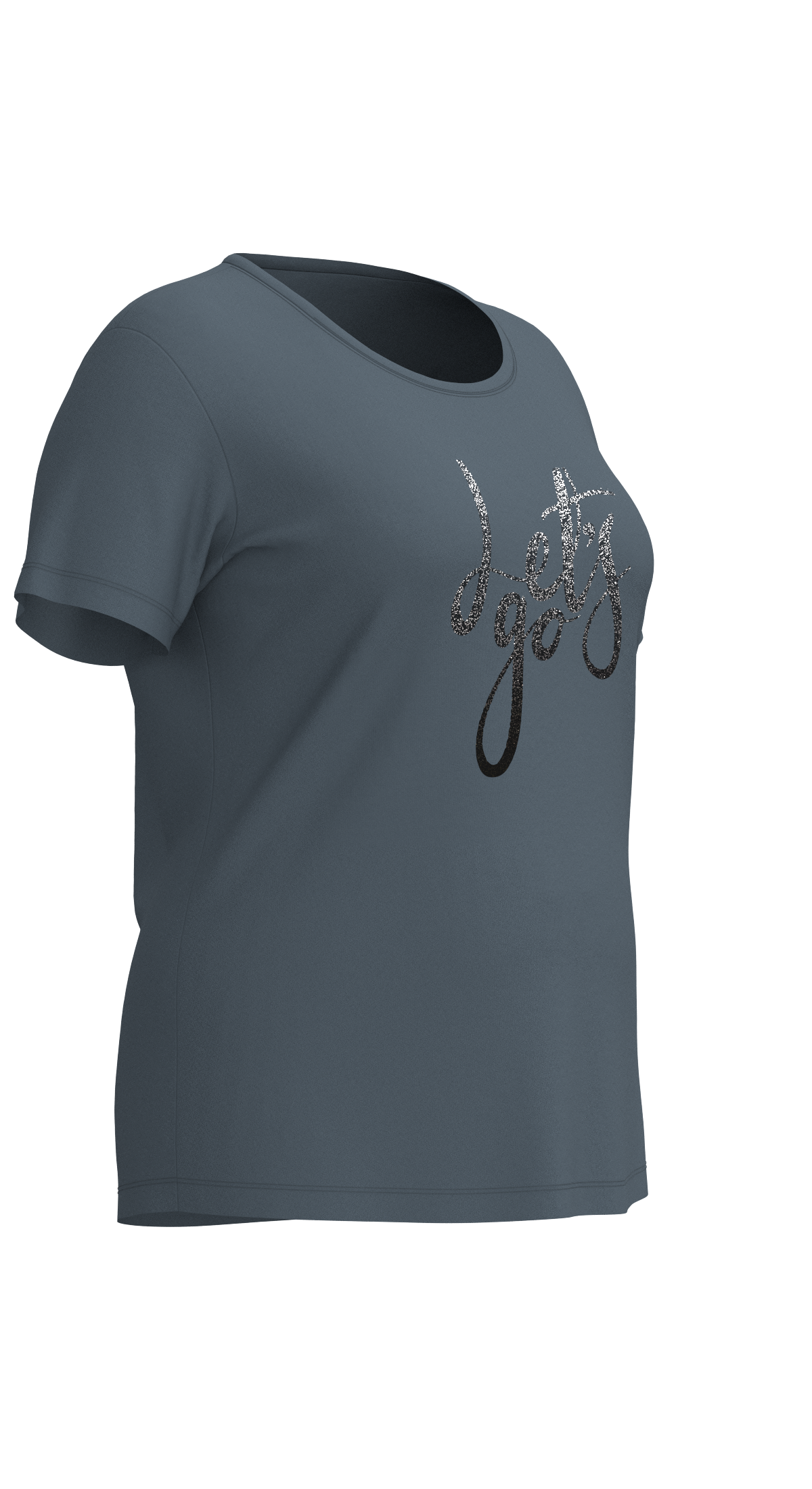 Kadın Mavi Büyük Beden Sim Baskılı Tişört | 4177 - BİLCEE (1)