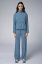 Kadın Mavi Desenli İnce Hafif Fermuarlı Eşofman Takımı | 4016 - 1