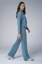 Kadın Mavi Desenli İnce Hafif Fermuarlı Eşofman Takımı | 4016 - 5