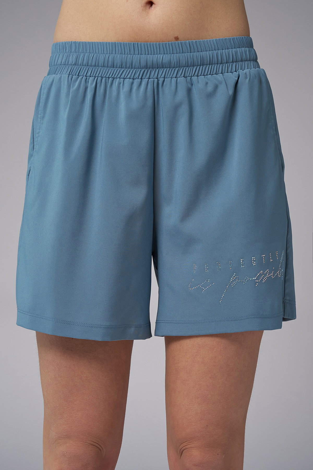 Kadın Mavi İnce Hafif İnce Kumaşlı Şort | 4169 - BİLCEE