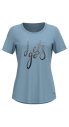 Kadın Mavi Sim Baskılı Tişört | 4178 - 8