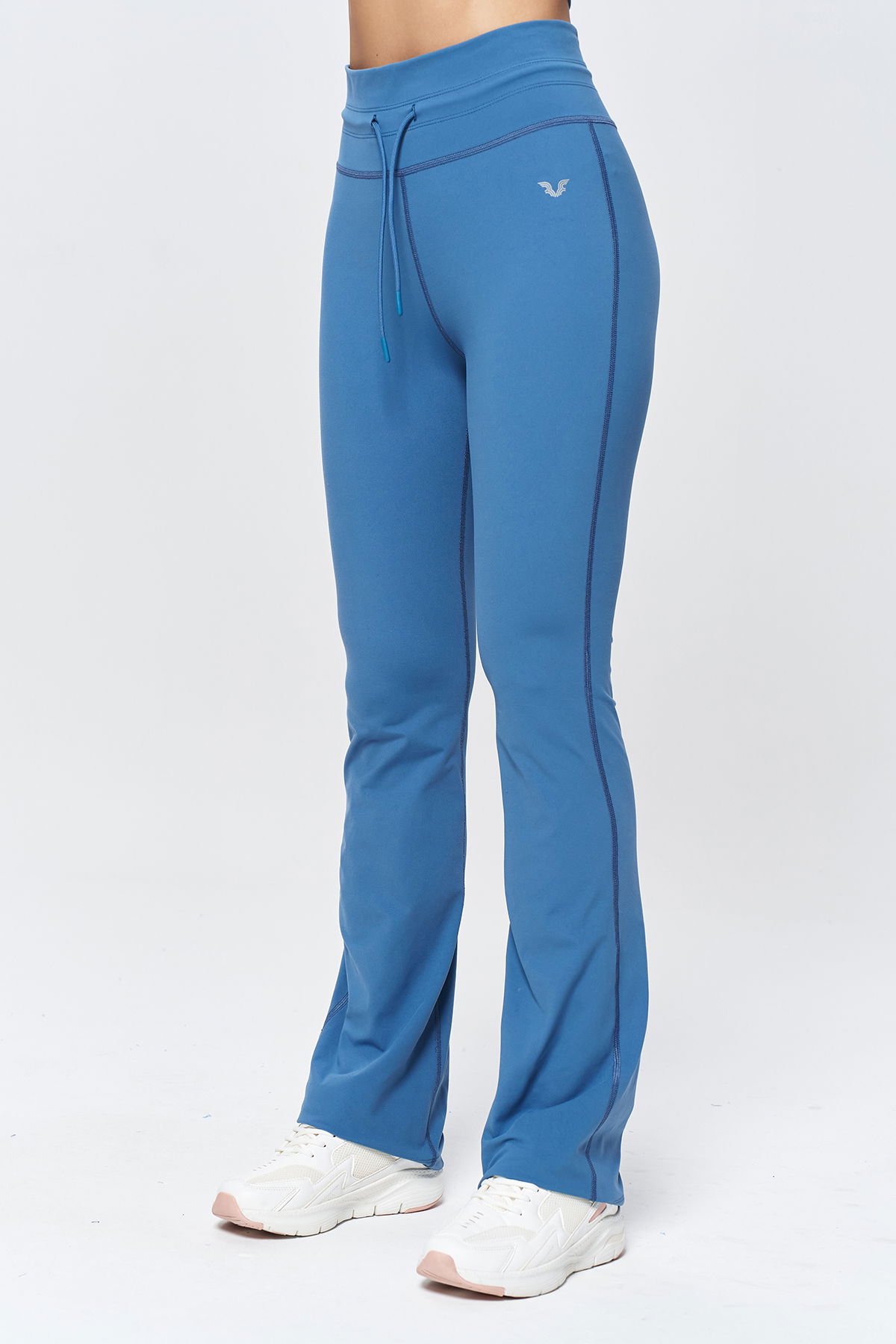 Kadın Mavi Yüksek Bel Flare Yumuşak Dokulu Tayt Pantolon | 9909 - BİLCEE (1)