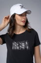 Kadın Siyah Baskılı Tişört | 4071 - 4