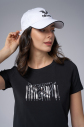 Kadın Siyah Baskılı Tişört | 4071 - 4