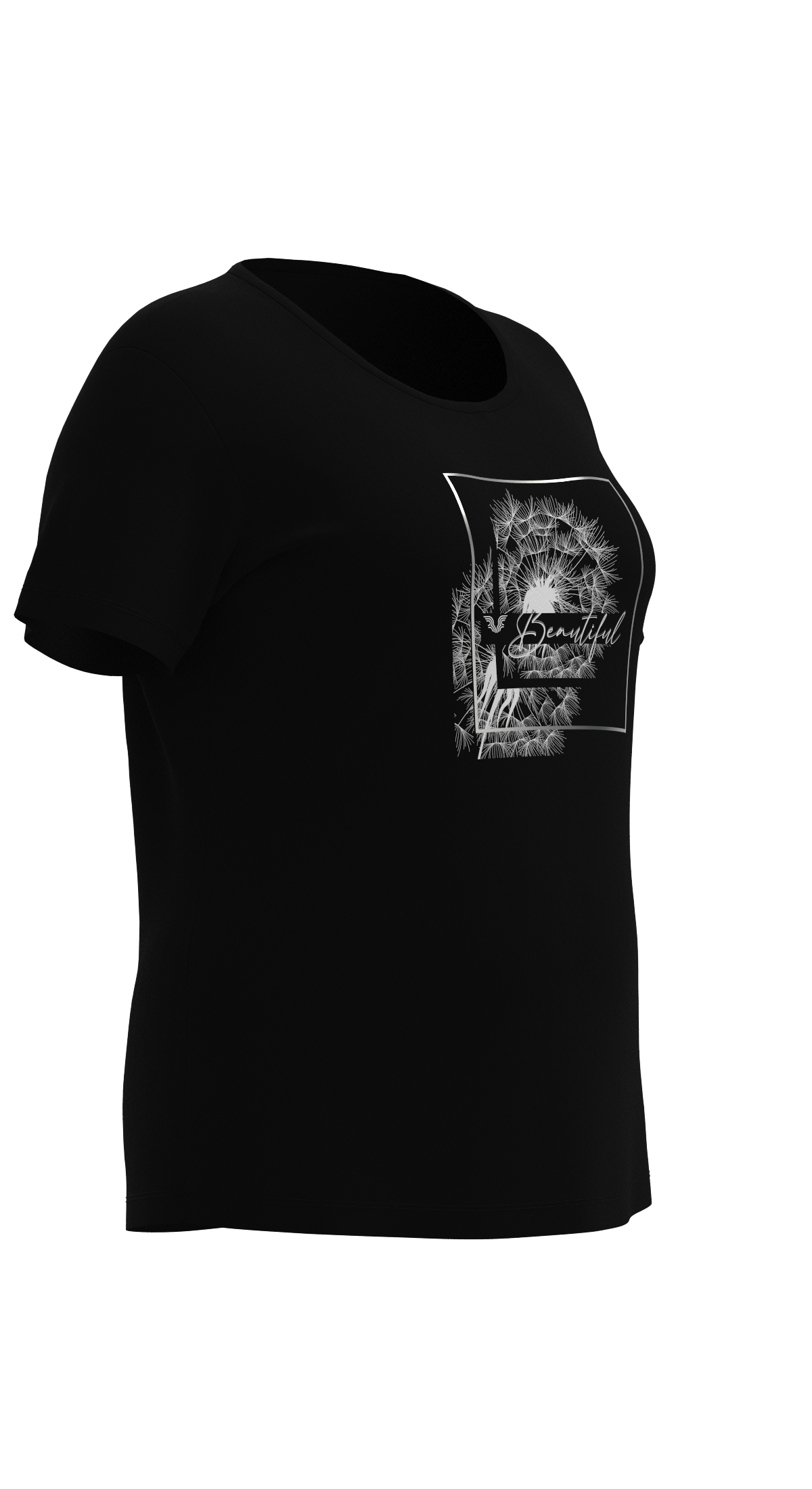 Kadın Siyah Büyük Beden Kadın Baskılı Tişört | 4062 - BİLCEE (1)