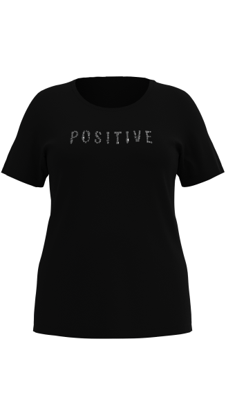 Kadın Siyah Büyük Beden Kadın Baskılı Tişört | 4068 