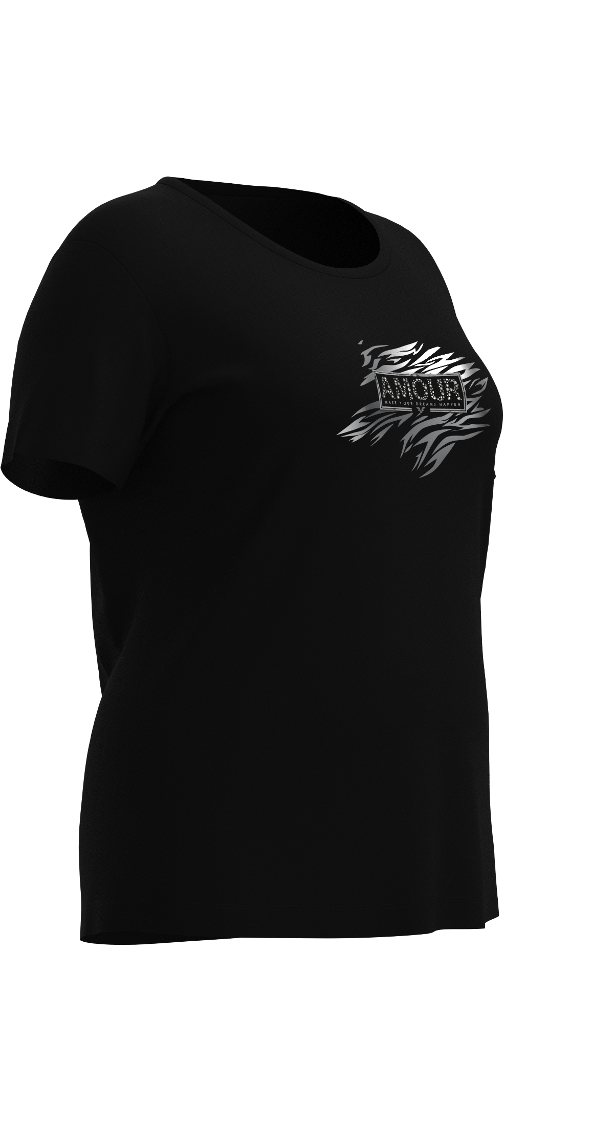 Kadın Siyah Büyük Beden Kadın Taş Baskılı Tişört | 4067 - BİLCEE (1)