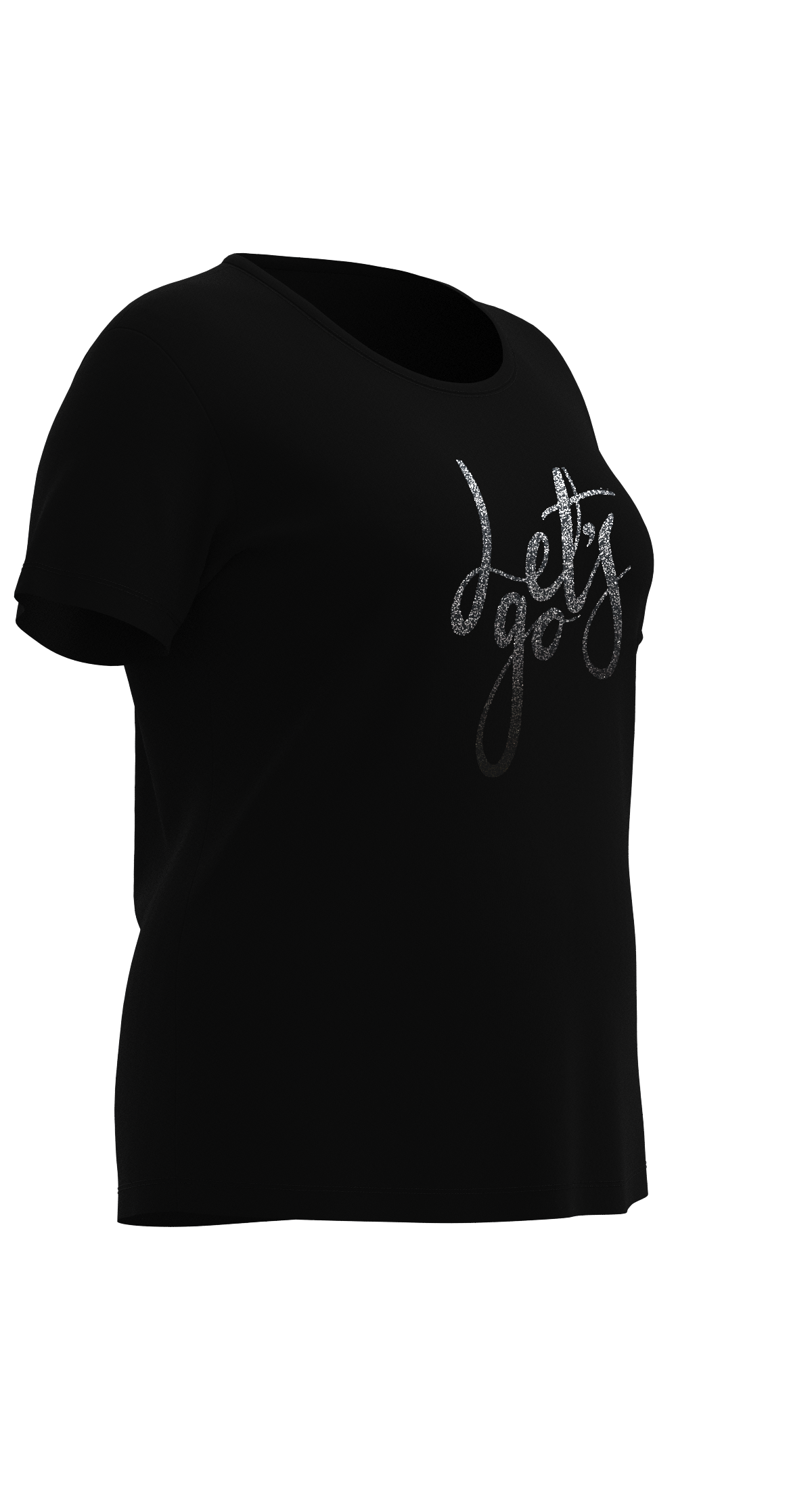 Kadın Siyah Büyük Beden Sim Baskılı Tişört | 4177 - BİLCEE (1)