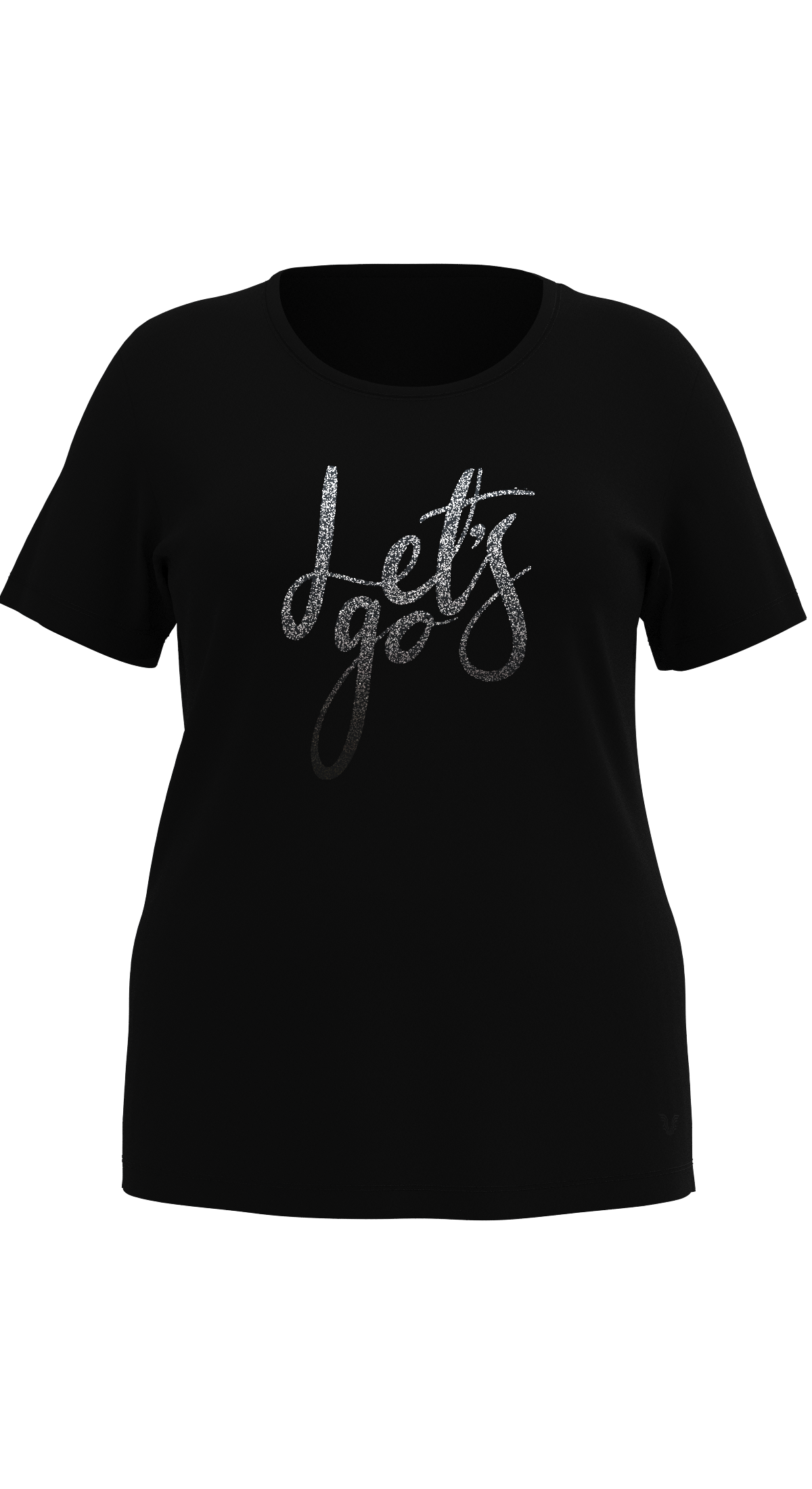 Kadın Siyah Büyük Beden Sim Baskılı Tişört | 4177 - BİLCEE