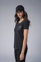 Kadın Siyah Cep Taş Baskılı Tişört | 4077 - 5