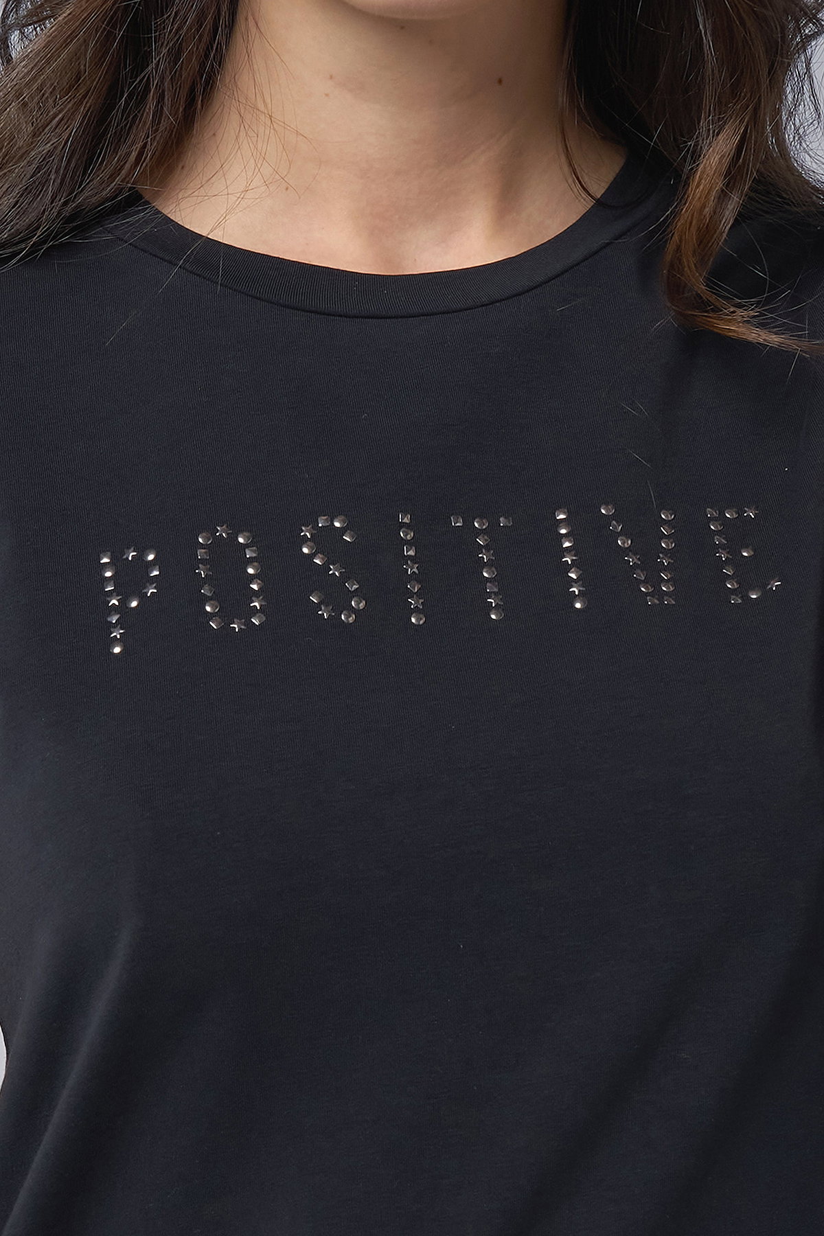 Kadın Siyah Geometrik Droplu Tişört | 4176 - BİLCEE (1)