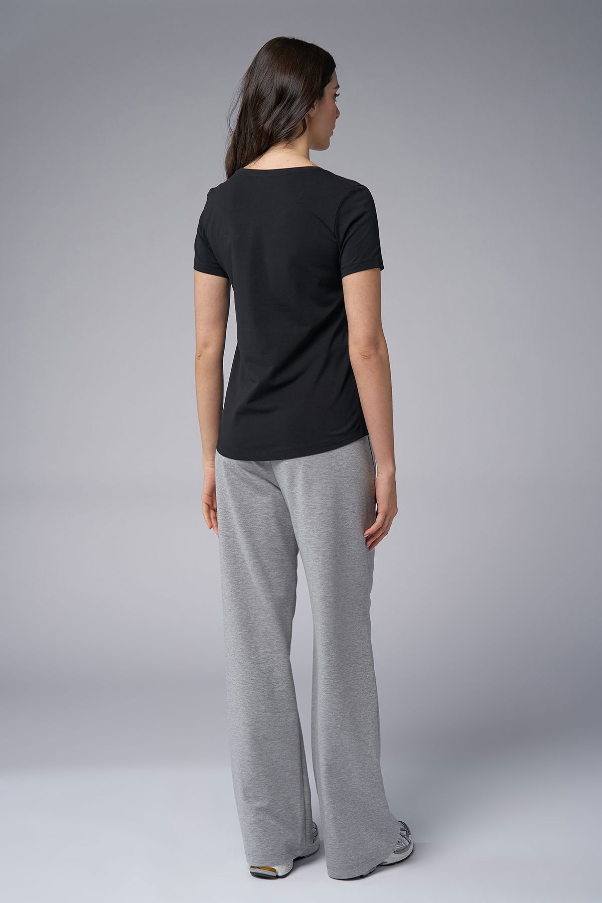 Kadın Siyah Sim Baskılı Tişört | 4178 - BİLCEE (1)