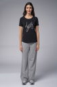 Kadın Siyah Sim Baskılı Tişört | 4178 - 4