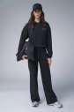 Kadın Siyah Taş Baskılı Sweatshırt Pantolon Takım | 4043 - 1