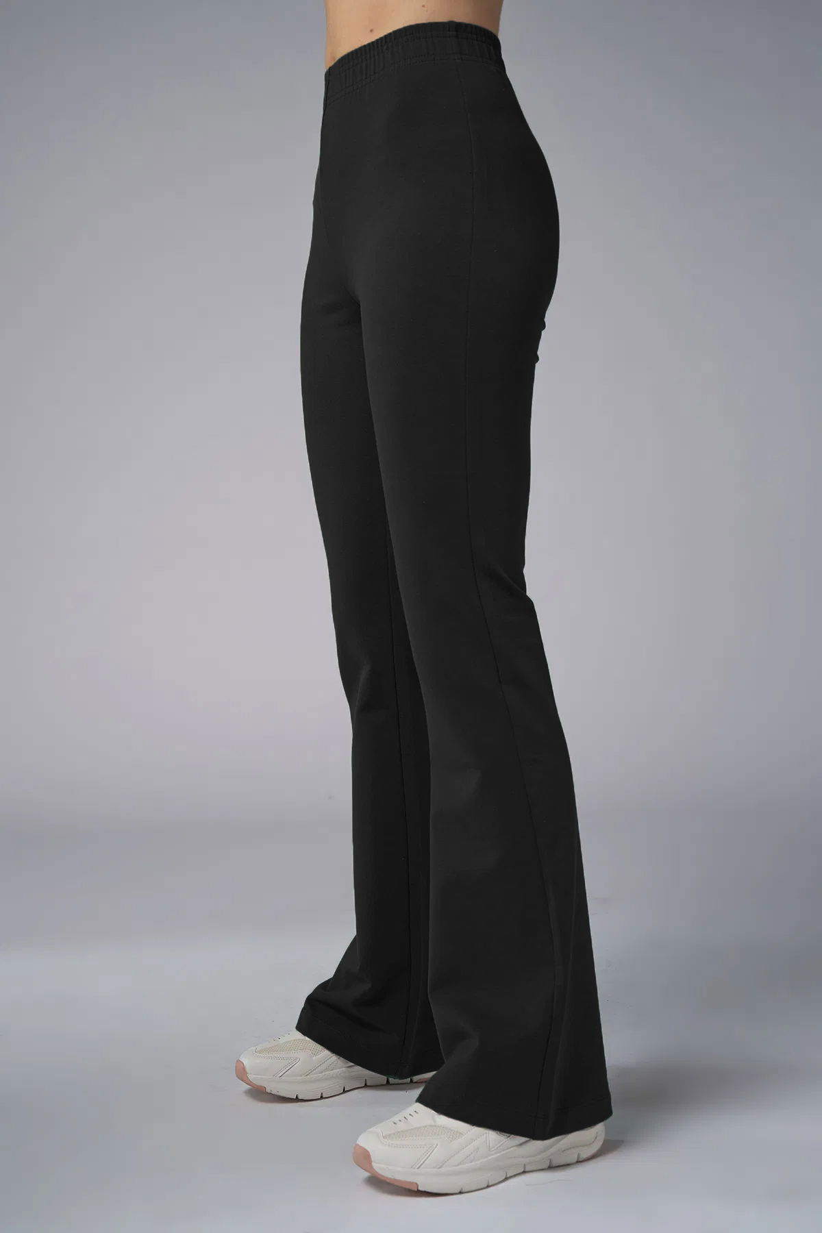 Kadın Siyah Yüksek Bel Flare Pamuklu Pantolon | 9911 - BİLCEE (1)
