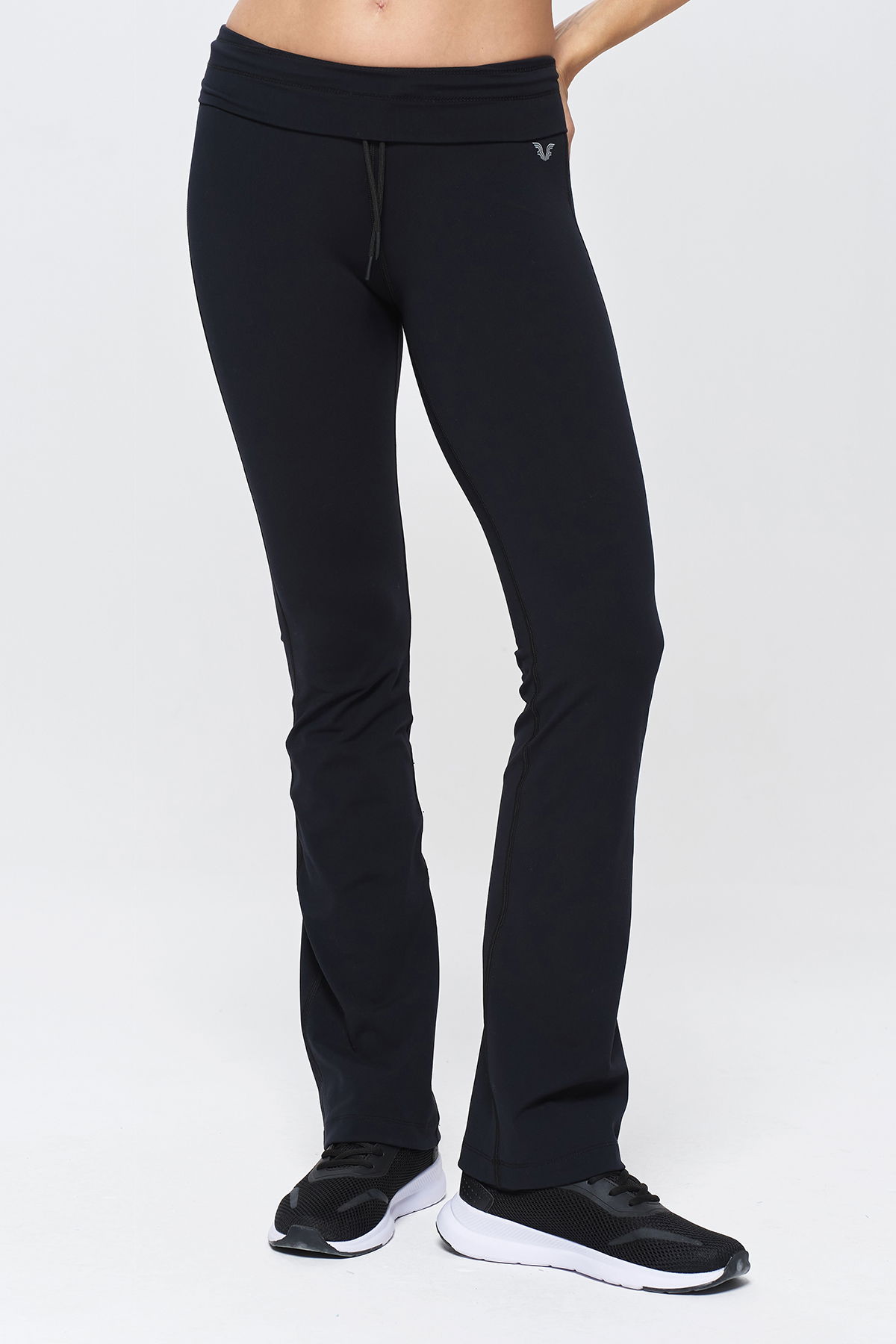 Kadın Siyah Yüksek Bel Flare Yumuşak Dokulu Tayt Pantolon | 9909 - BİLCEE (1)