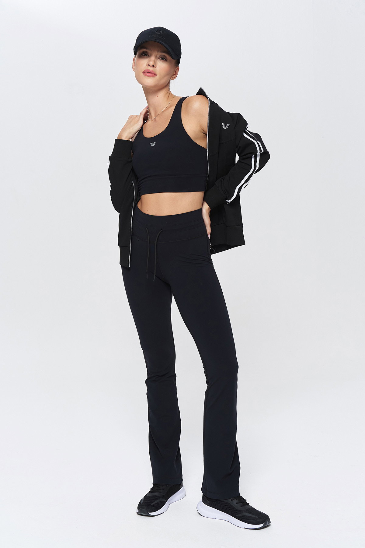 Kadın Siyah Yüksek Bel Flare Yumuşak Dokulu Tayt Pantolon | 9909 - BİLCEE (1)