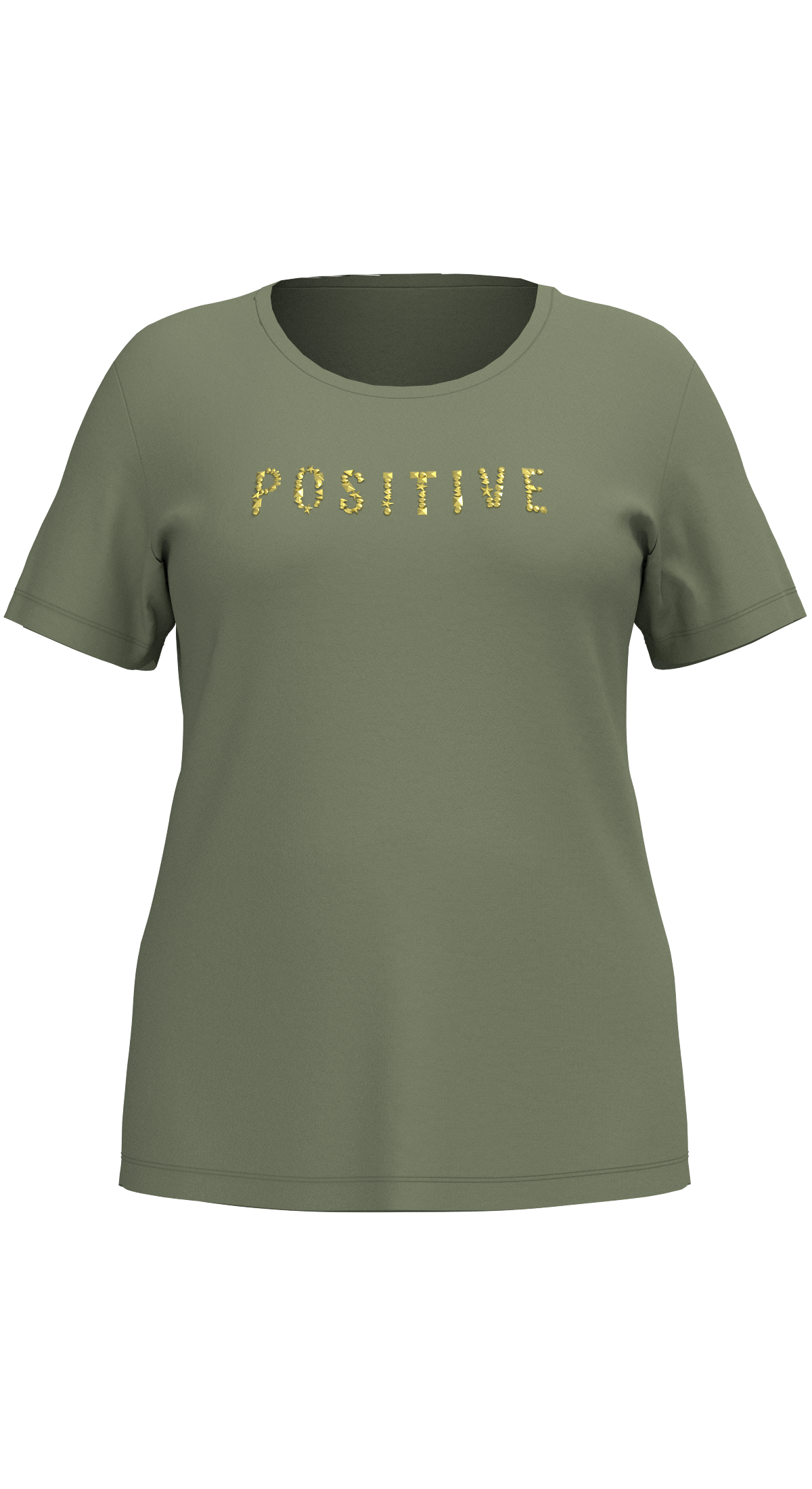 Kadın Yeşil Büyük Beden Kadın Baskılı Tişört | 4068 - BİLCEE