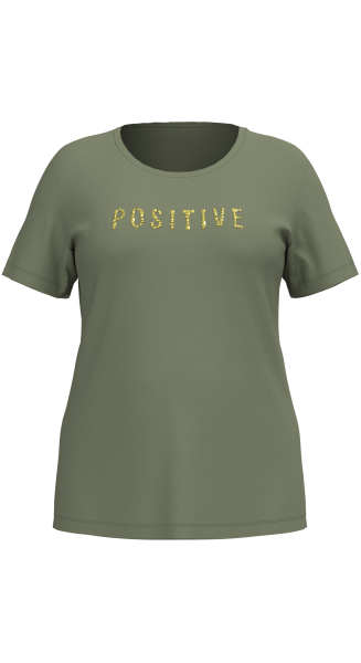 Kadın Yeşil Büyük Beden Kadın Baskılı Tişört | 4068 