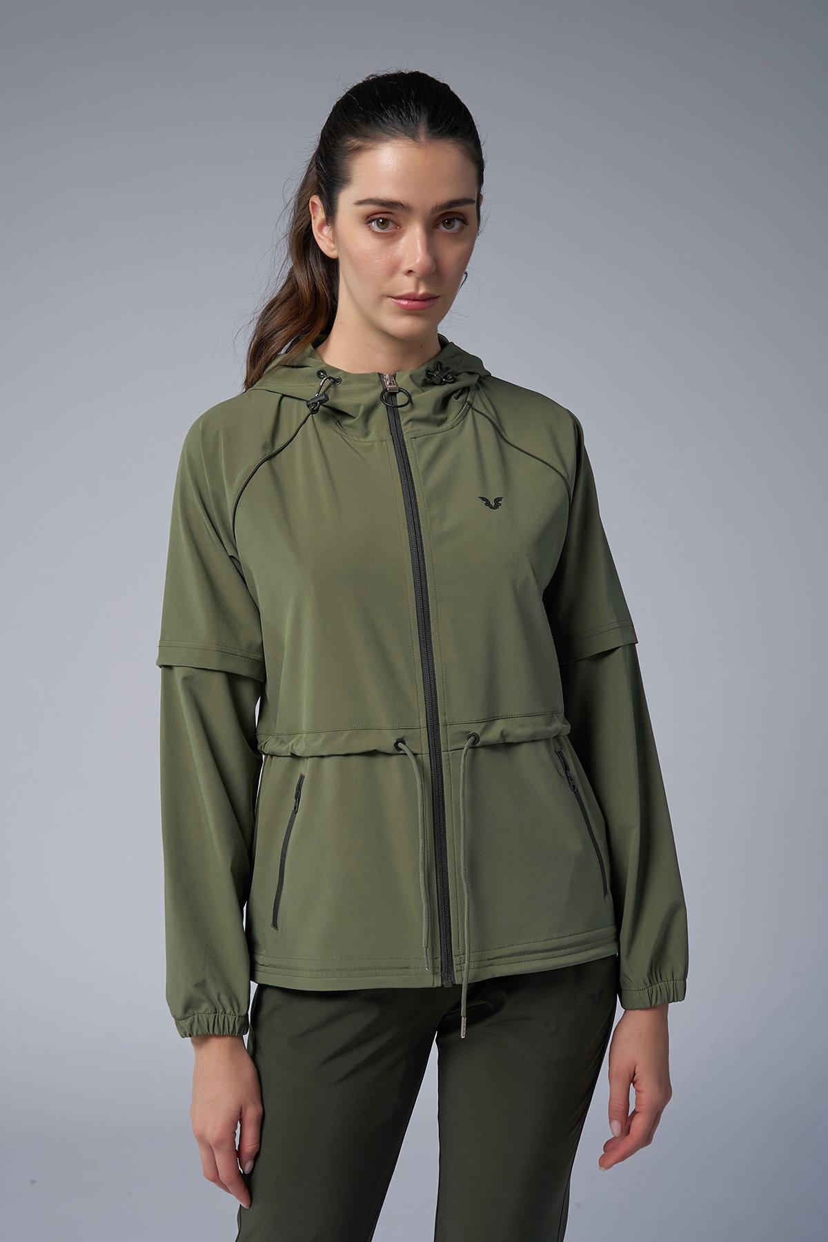 Kadın Yeşil İnce Hafif Kumaşlı Dokuma Eşofman Takımı | 4171 - BİLCEE (1)