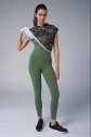 Kadın Yeşil Kamuflaj Kapüşonlu Crop Süveter | 4098 - 8