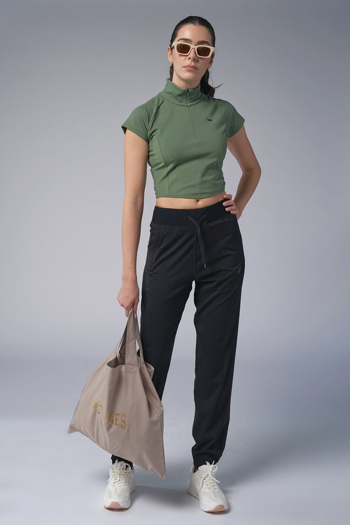 Kadın Yeşil Kısa Kollu Yakalı Sörf Body | 4059 - BİLCEE (1)