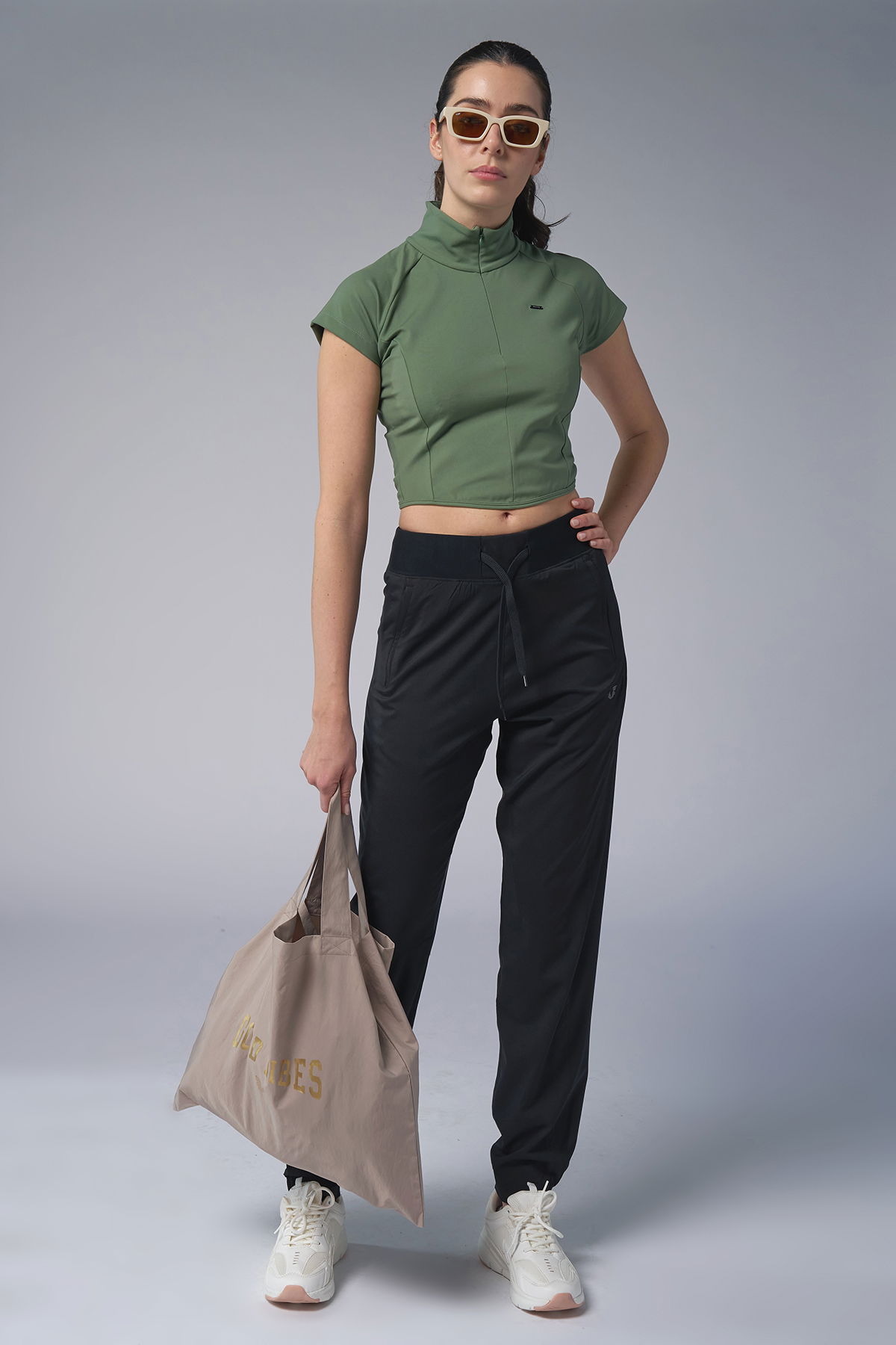 Kadın Yeşil Kısa Kollu Yakalı Sörf Body | 4059 - BİLCEE (1)