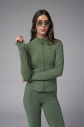 Kadın Yeşil Slim Fit Sporcu Ceketi | 4187 - 5