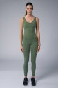 Kadın Yeşil Yüksek Bel Toparlayıcılı Full Likralı Cepli Sporcu Tayt | 4056 - 7