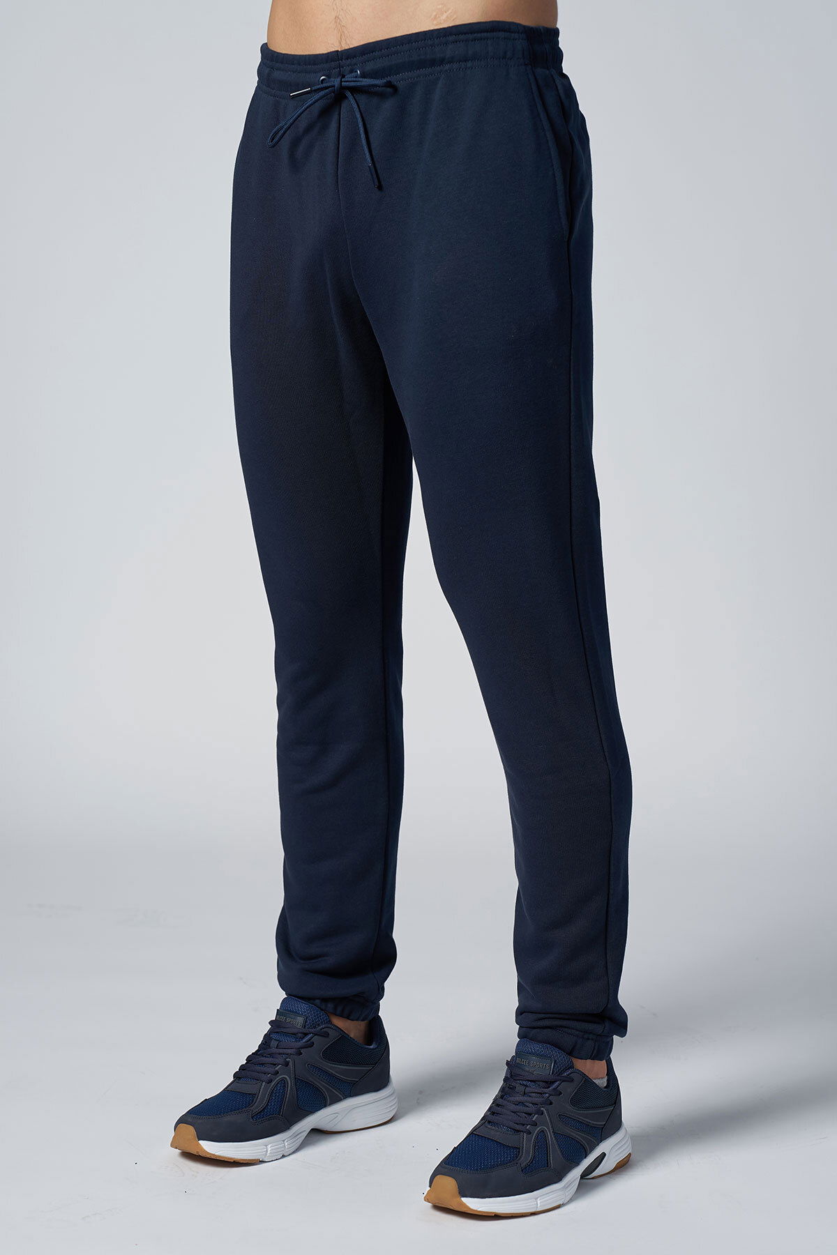 Peak Erkek Lacivert Pamuklu Lastikli Paça Jogger Eşofman Altı | 7019 - PEAK
